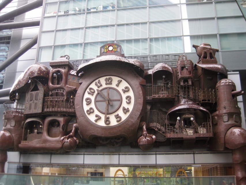 NI-TELE Really BIG Clock by Hayao Miyazaki near Shiodome