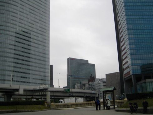 Opposite the entrance