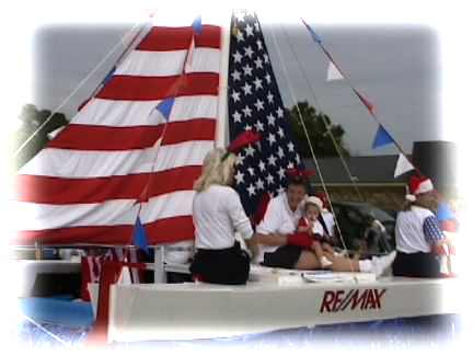 Tina and Maya on the Remax float.