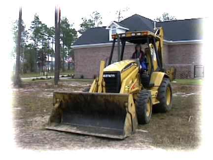 Lisa helping to clear the lot.