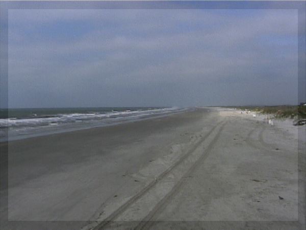 The beach from the pier