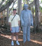 Steve with Edison in front of a Banyan Tree