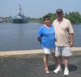 Mom and Dad with the USS North Carolina