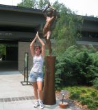 Lisa with her statue