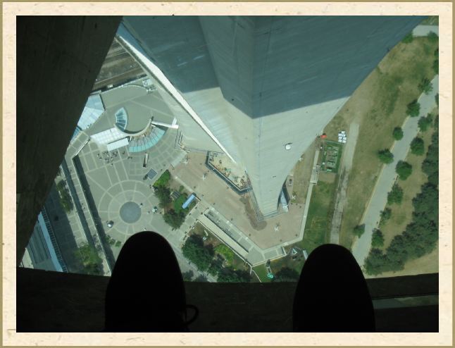 Looking down from the tower