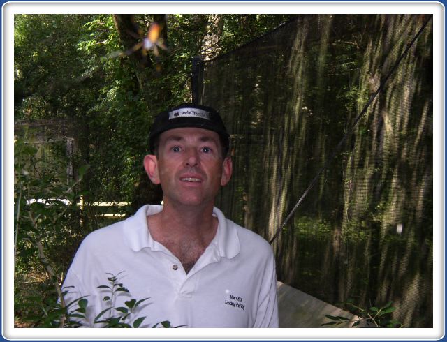 Steve looking at a spider