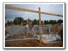 Laying block from the front courtyard