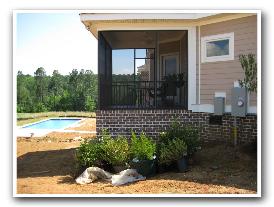 Screen goes in the porch