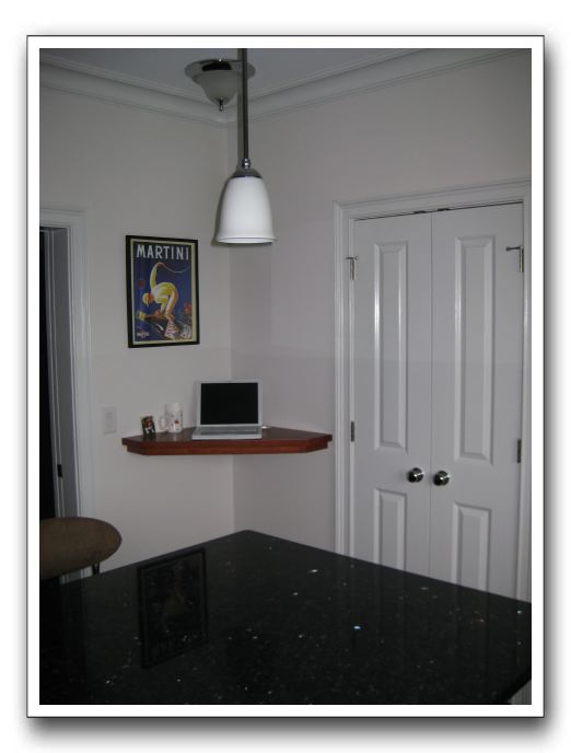 Kitchen - computer shelf and pantry doors